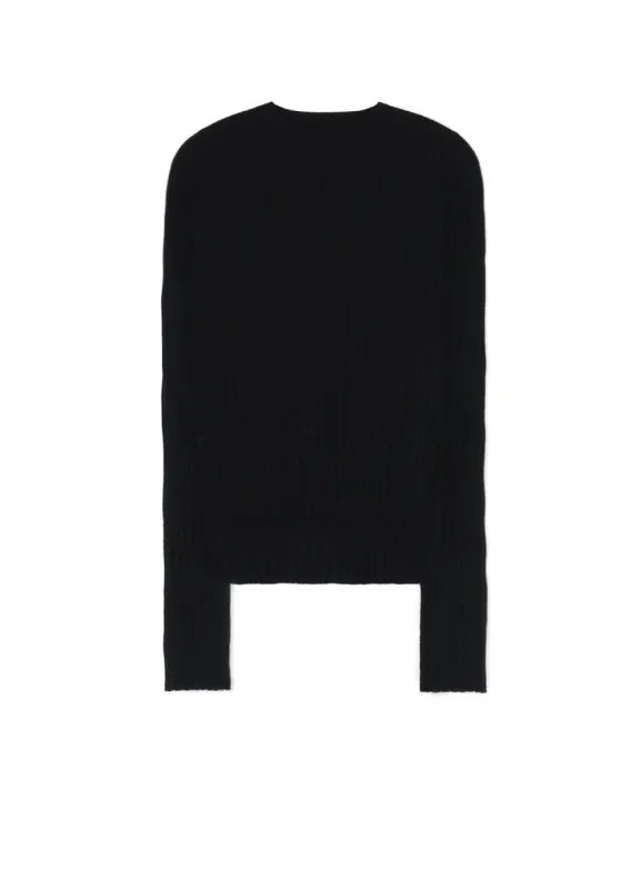 WOOL CREW NECK RIB KNIT sold by Yohji Yamamoto