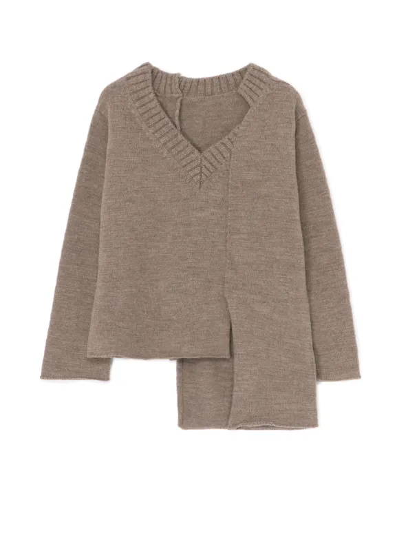 DECONSTRUCTED V-NECK SWEATER sold by Yohji Yamamoto