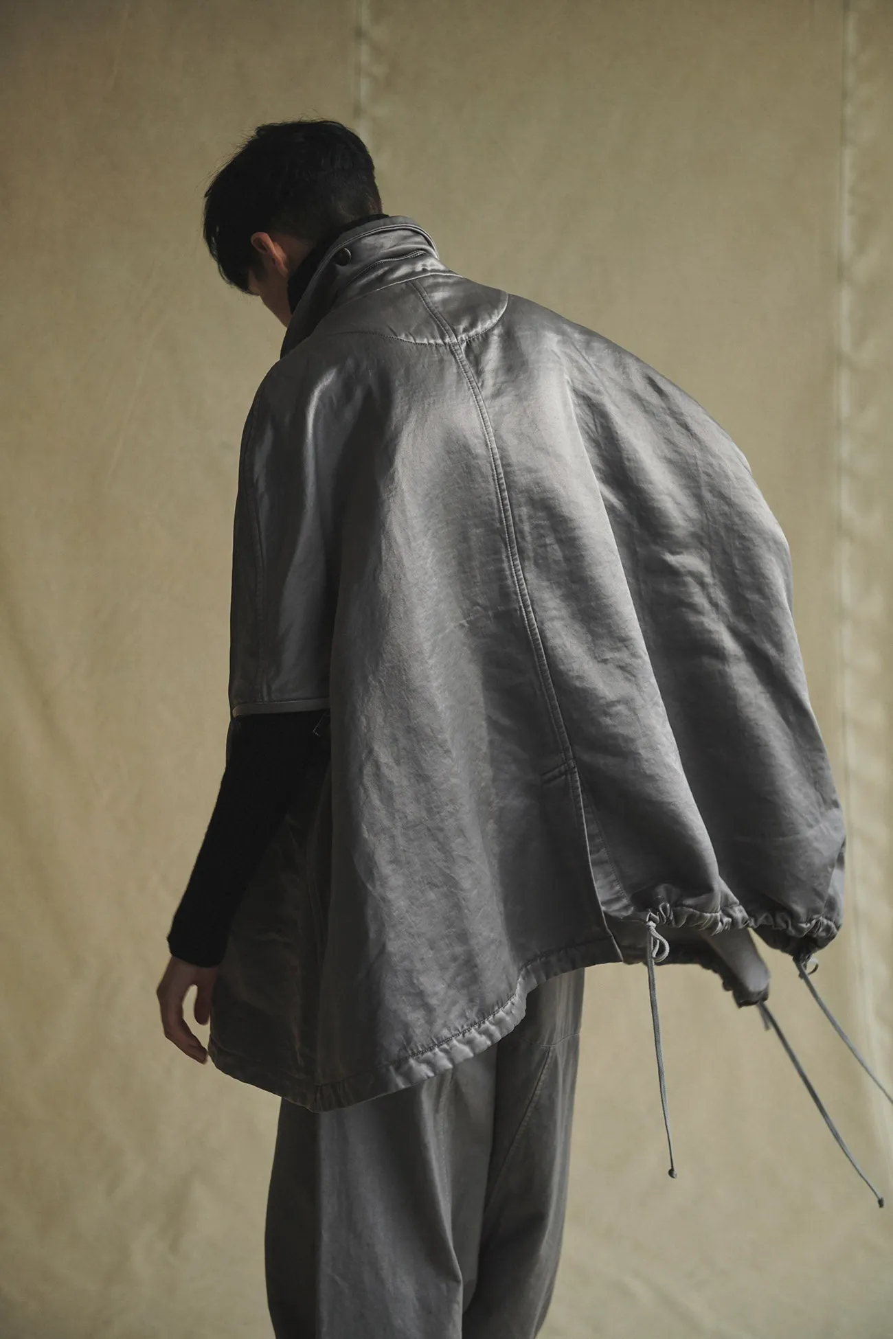 N/C TWILL FLEECY LINING R-CAPE PONCHO J sold by Yohji Yamamoto product image thumbnail 4