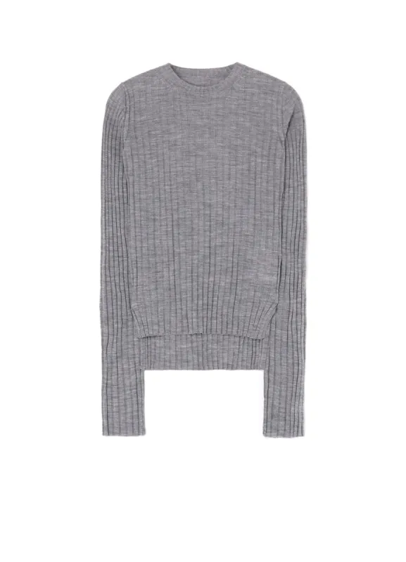 WOOL CREW NECK RIB KNIT sold by Yohji Yamamoto