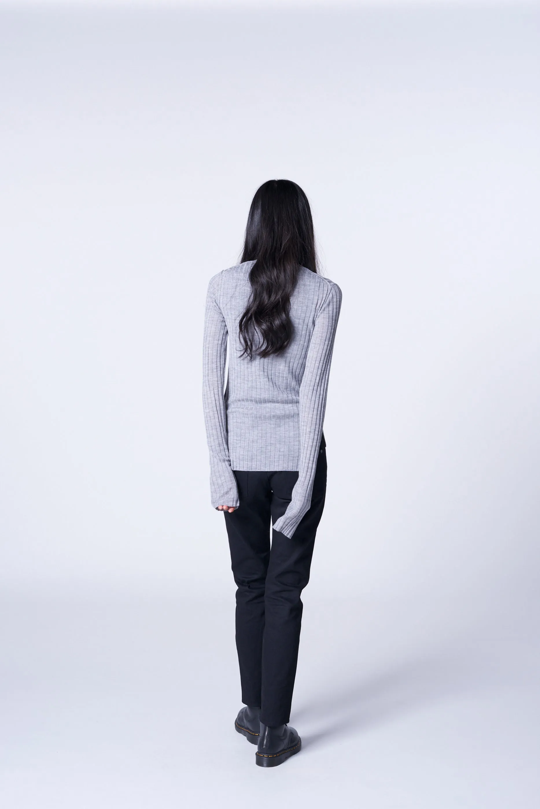 WOOL CREW NECK RIB KNIT sold by Yohji Yamamoto product image thumbnail 4