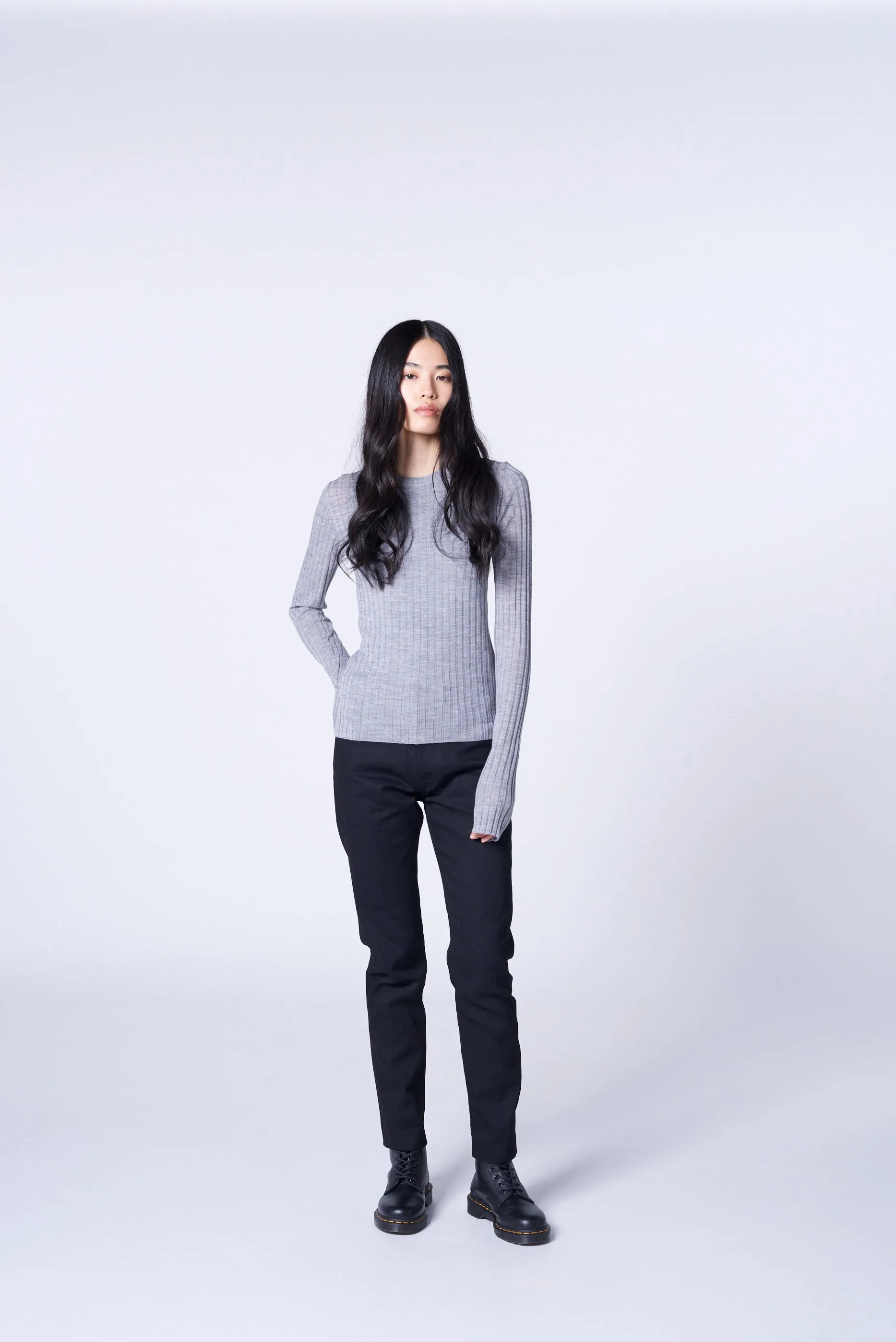 WOOL CREW NECK RIB KNIT sold by Yohji Yamamoto product image thumbnail 2