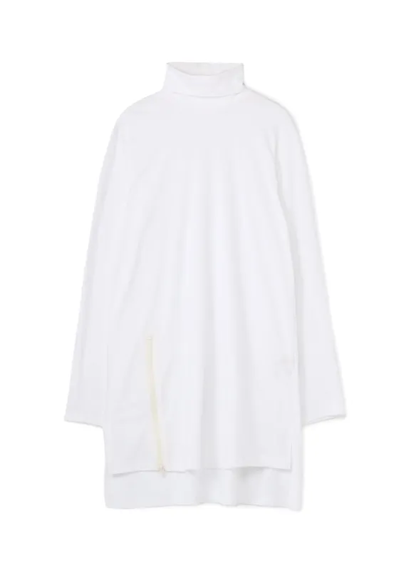 30/- COTTON JERSEY JUMBO TURTLENECK WITH ZIPPERED SIDE SLITS sold by Yohji Yamamoto
