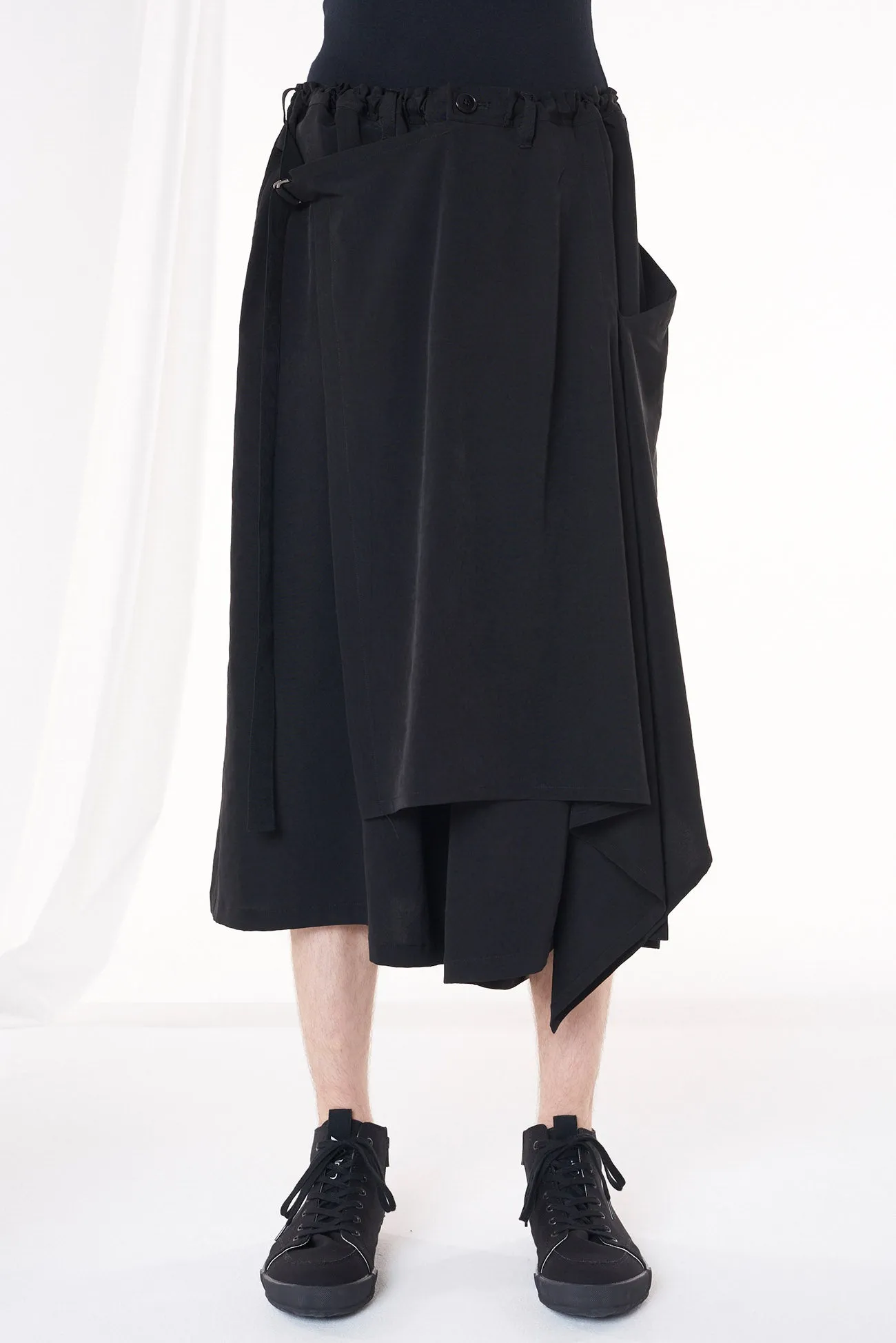 CREPE de CHINE FLARED WRAP PANTS sold by Yohji Yamamoto product image thumbnail 2