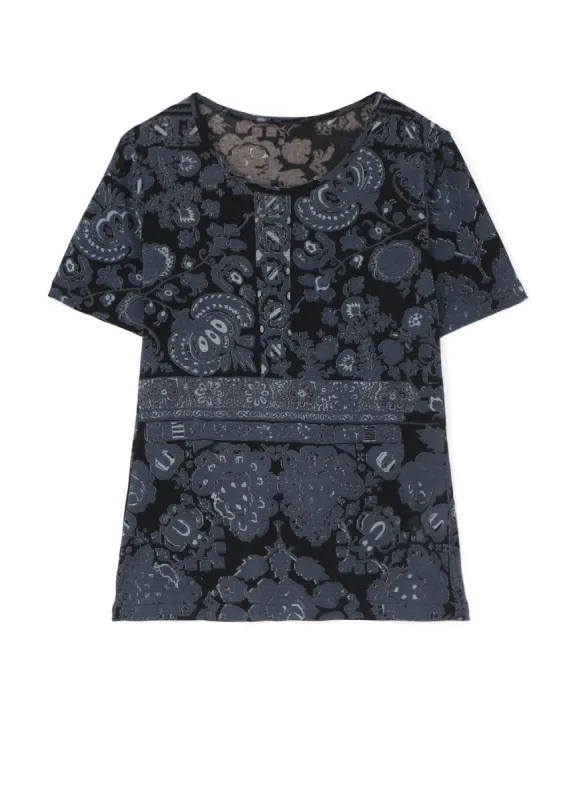 BATIK PRINT SHORT SLEEVE TOP sold by Yohji Yamamoto