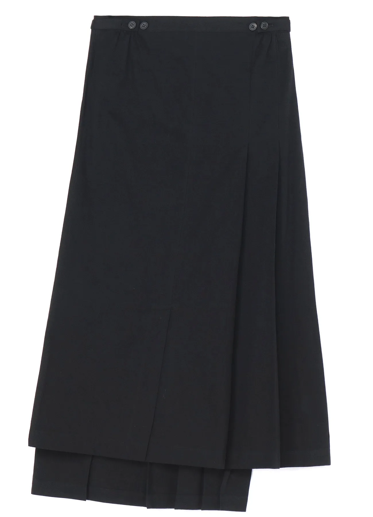COTTON TWILL R PLEATED WRAP SKIRT sold by Yohji Yamamoto product image thumbnail 3