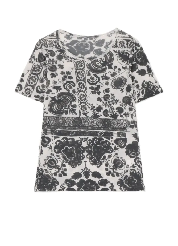 BATIK PRINT SHORT SLEEVE TOP sold by Yohji Yamamoto