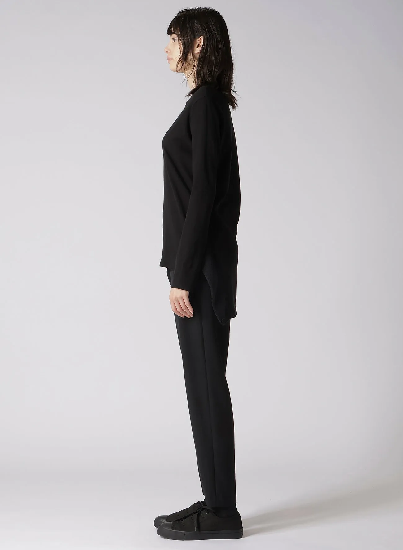FRESCA 20 FINE JERSEY SIDE KNIT DETAIL LONG SLV TOP sold by Yohji Yamamoto product image thumbnail 4