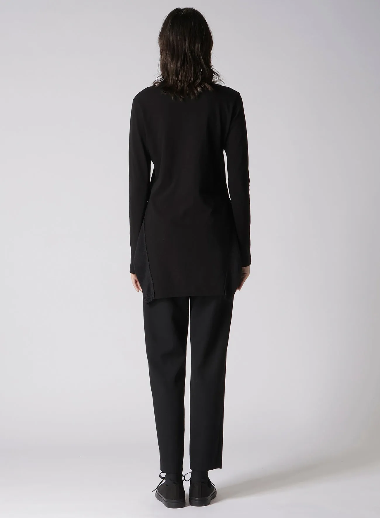 FRESCA 20 FINE JERSEY SIDE KNIT DETAIL LONG SLV TOP sold by Yohji Yamamoto product image thumbnail 5