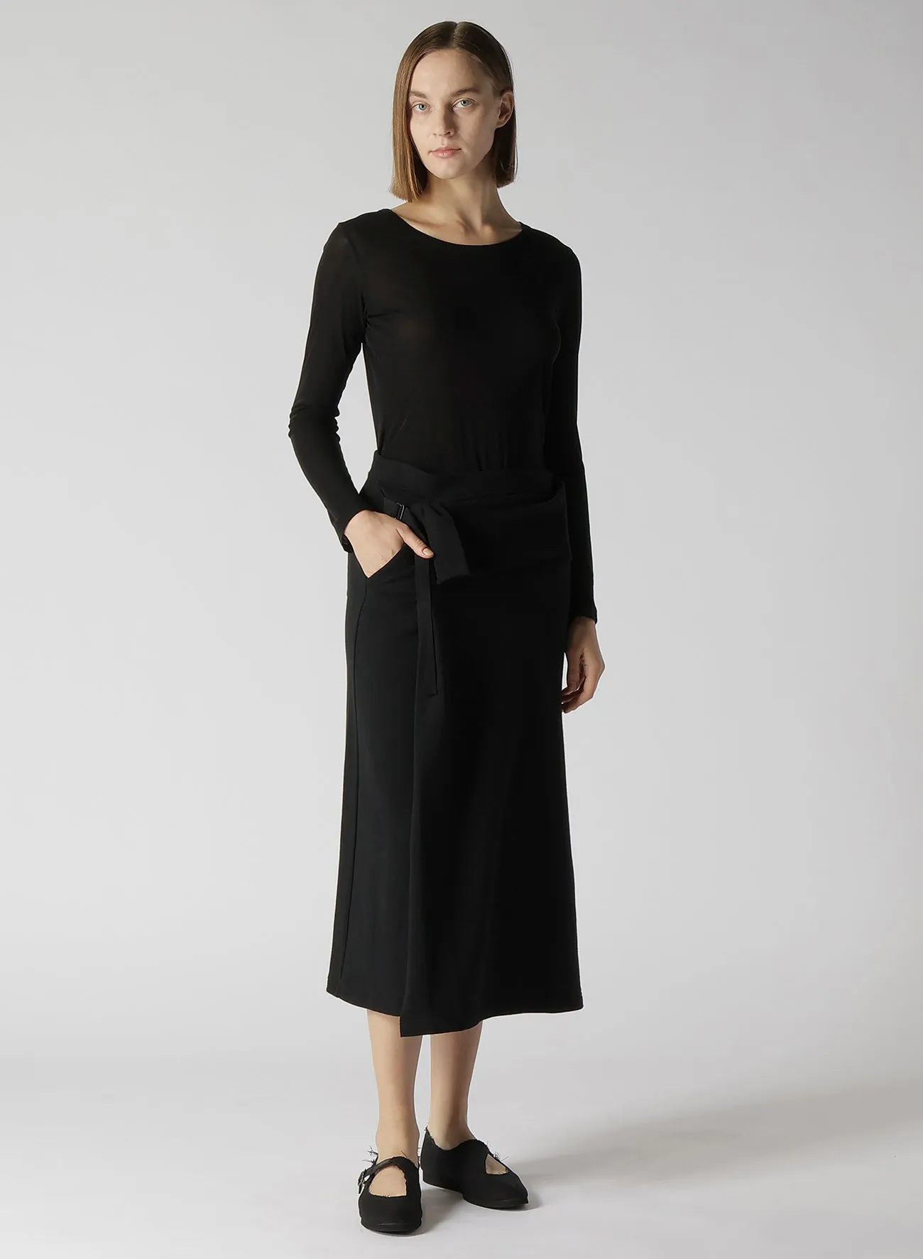 40/20 FRENCH TERRY WRAP SKIRT sold by Yohji Yamamoto product image thumbnail 3