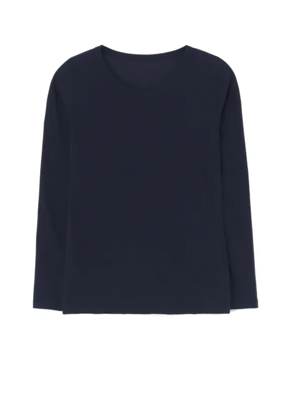 80/-HIGH GAUGE SINGEL JERSEY LONG SLV ROUND NECK T sold by Yohji Yamamoto
