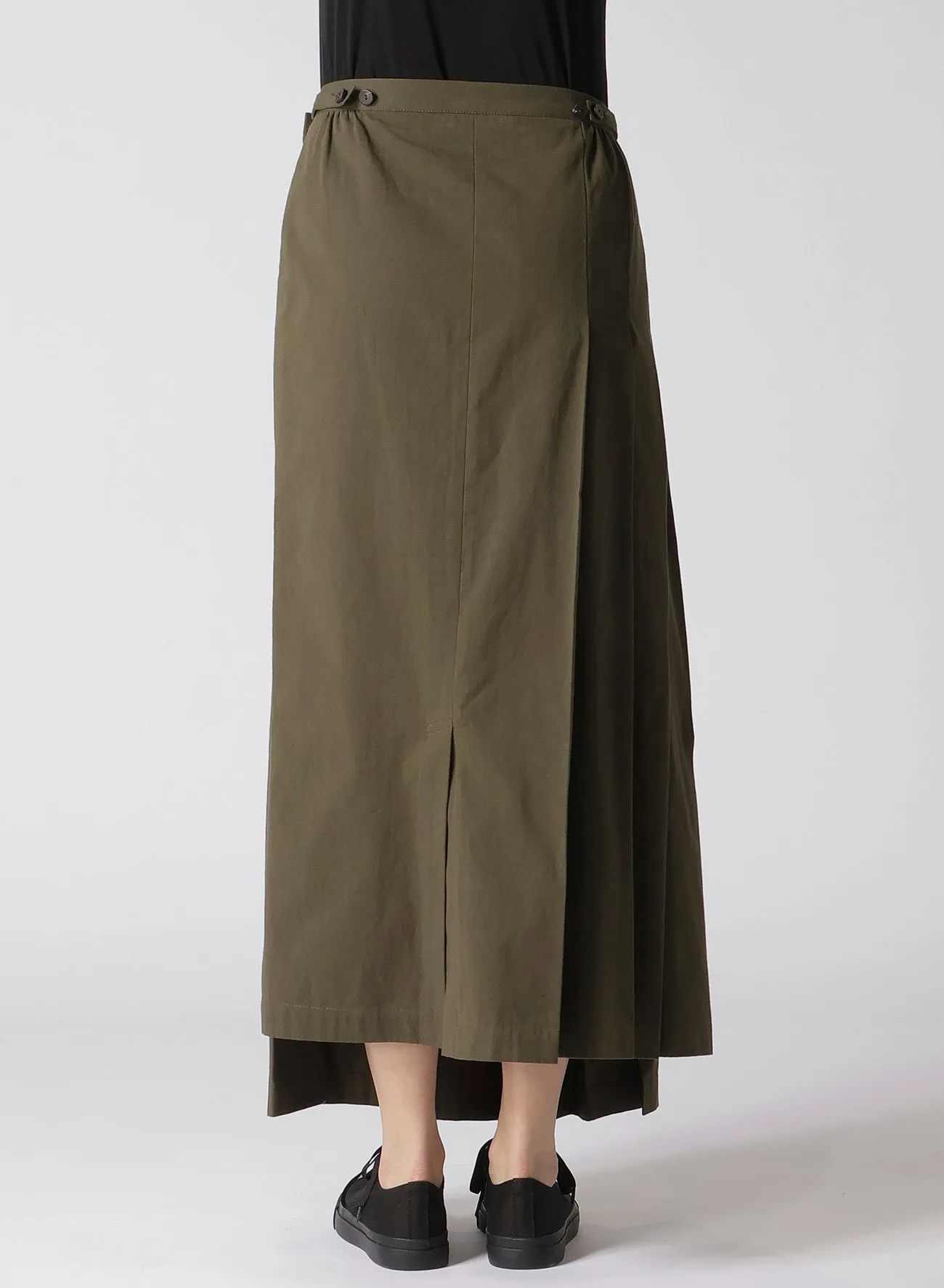COTTON TWILL R PLEATED WRAP SKIRT sold by Yohji Yamamoto product image thumbnail 5