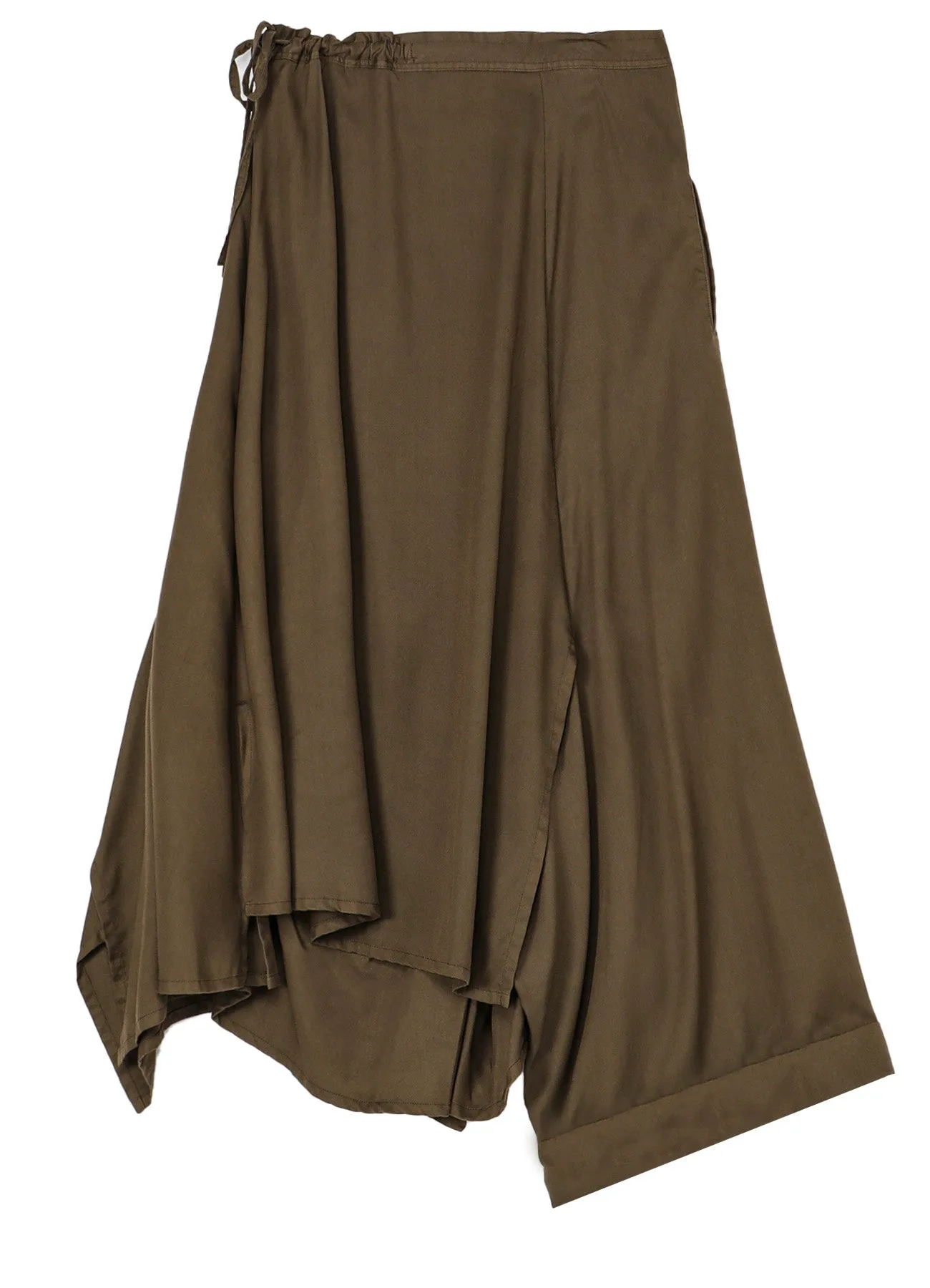 TENCEL PIGMENT DYEING DRAPED GATHED DETAIL SKIRT sold by Yohji Yamamoto product image thumbnail 3