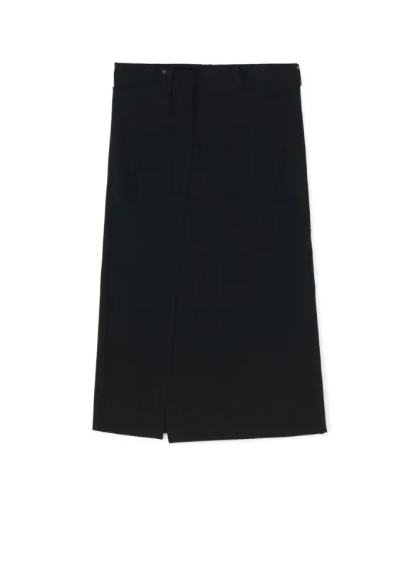 7.6OZ UNEVEN YARN DENIM BELTED WRAP SKIRT sold by Yohji Yamamoto