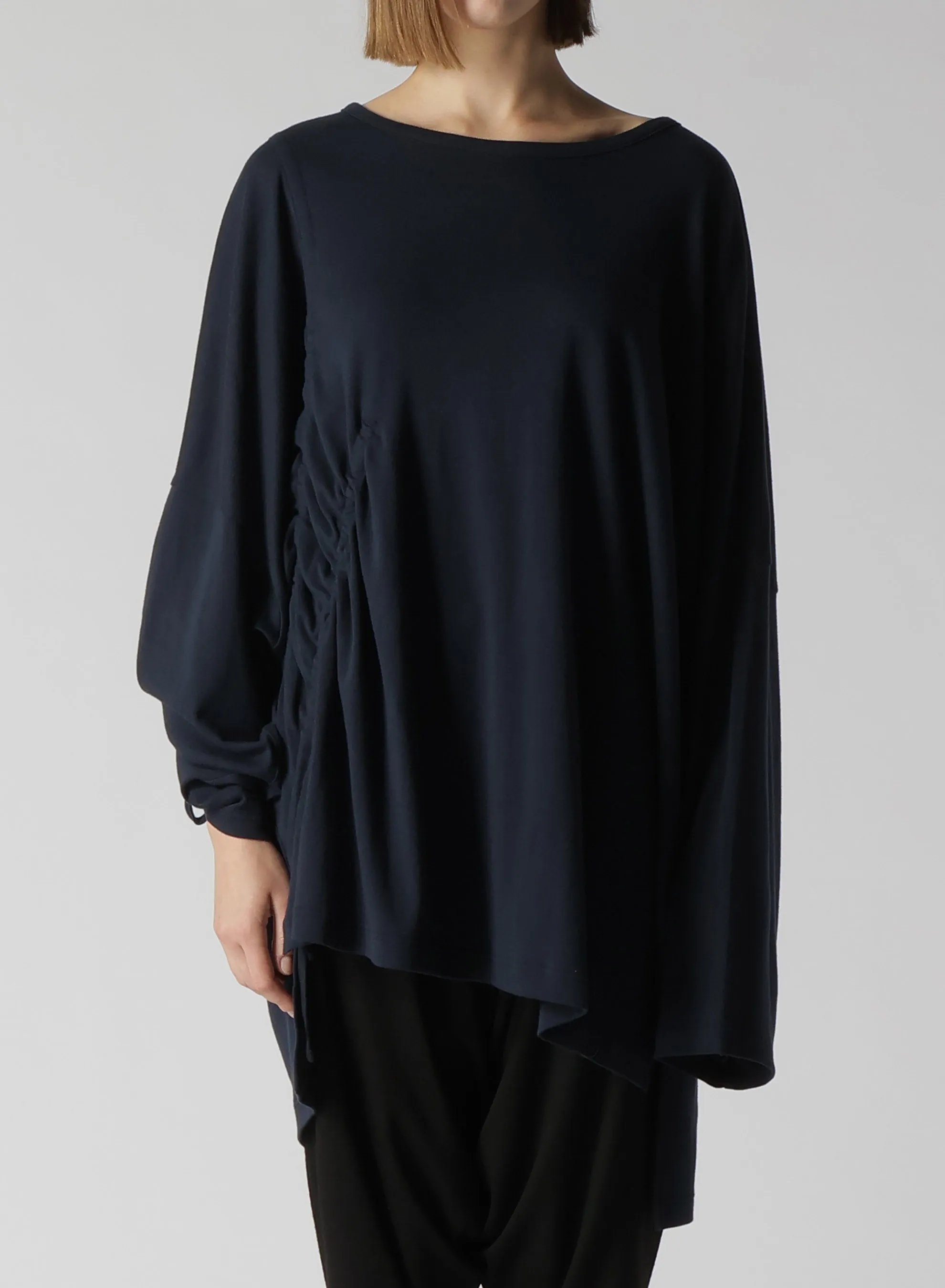 FLUFFY COTTON FRAISE STITCH GATHER DETAIL LONG SLV T sold by Yohji Yamamoto product image thumbnail 2