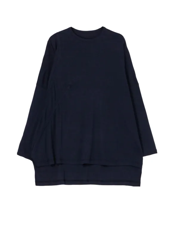 FLUFFY COTTON FRAISE STITCH GATHER DETAIL LONG SLV T sold by Yohji Yamamoto