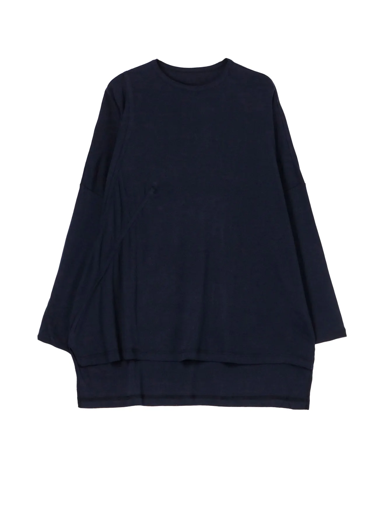 FLUFFY COTTON FRAISE STITCH GATHER DETAIL LONG SLV T sold by Yohji Yamamoto