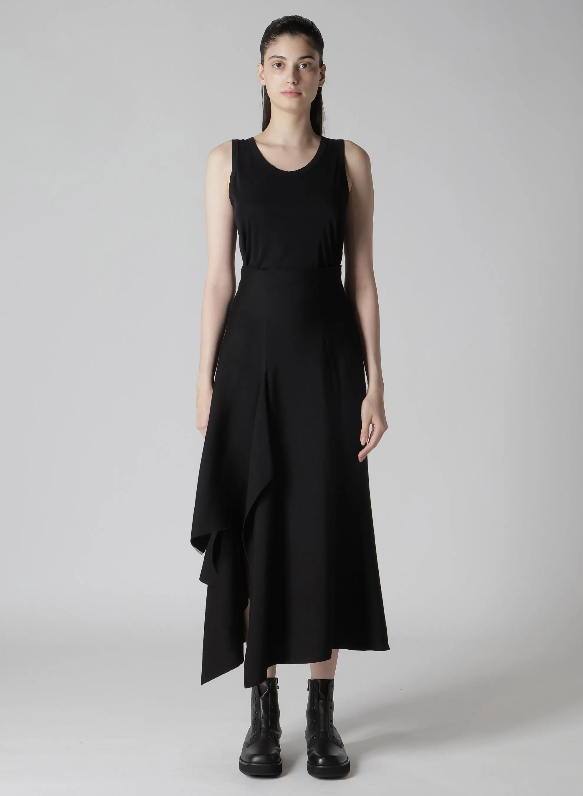 Ry/Si DOUBLE LAYER R DRAPED HIGH-WAIST SKIRT sold by Yohji Yamamoto product image thumbnail 3