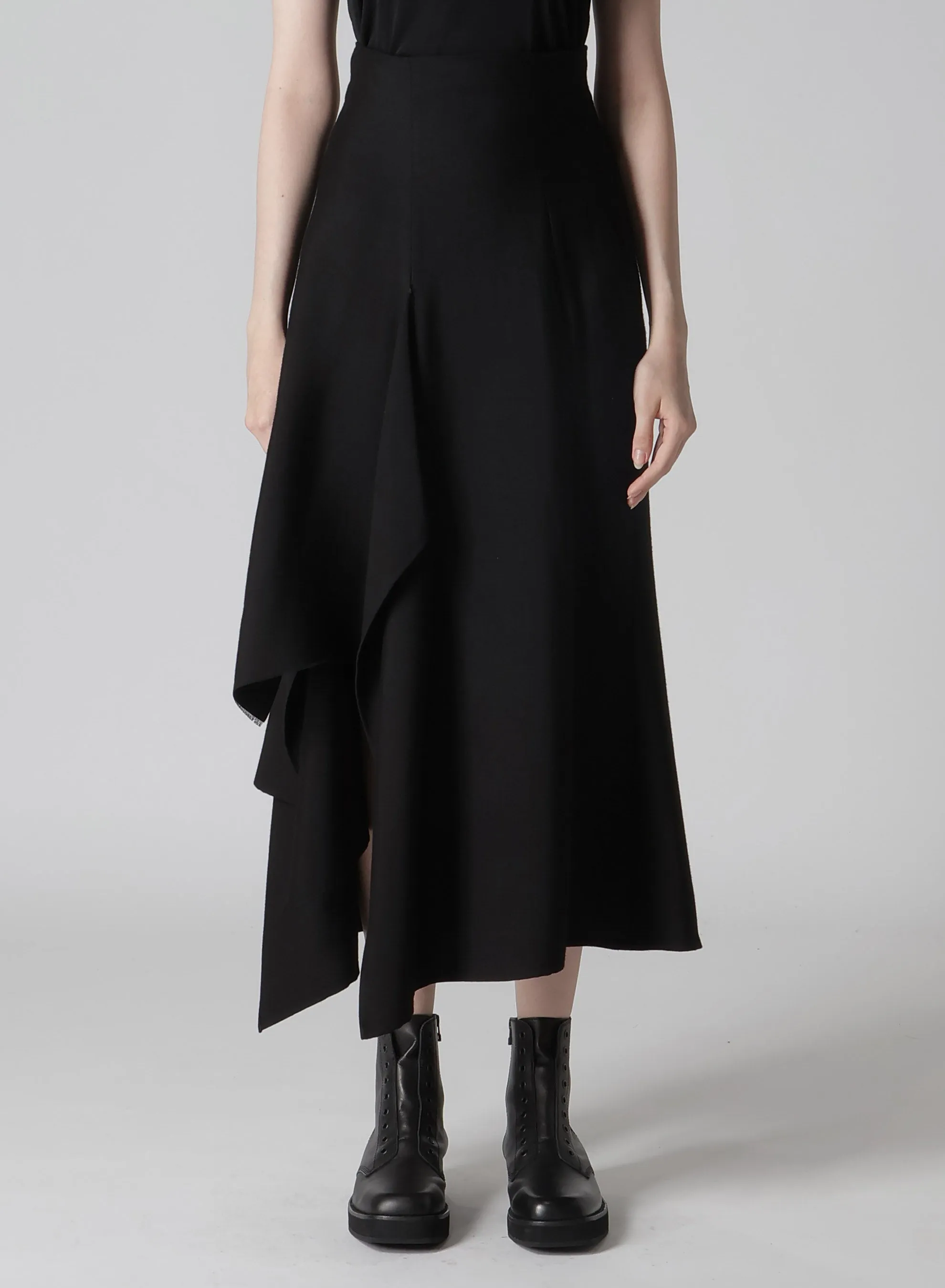 Ry/Si DOUBLE LAYER R DRAPED HIGH-WAIST SKIRT sold by Yohji Yamamoto product image thumbnail 2