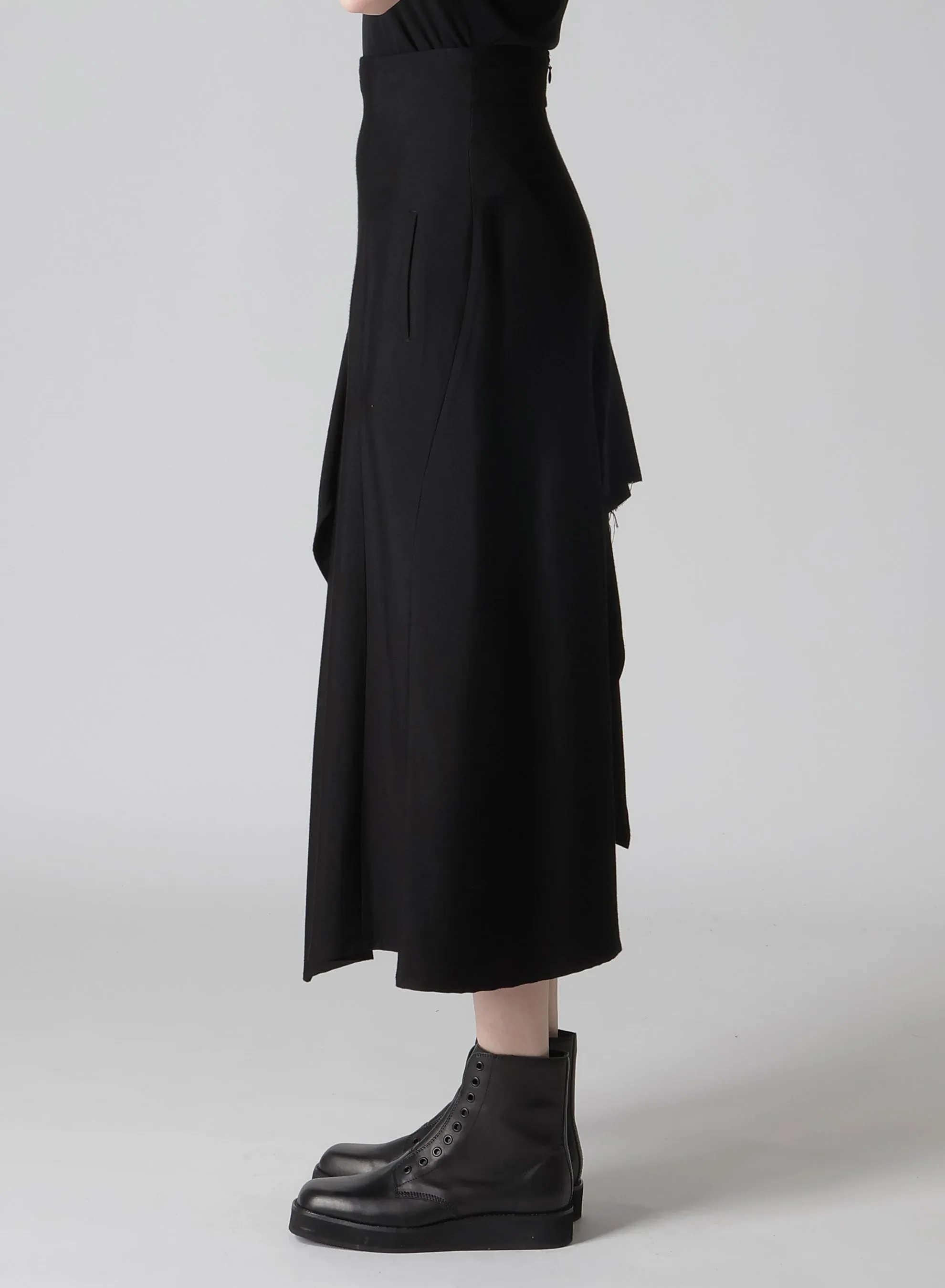 Ry/Si DOUBLE LAYER R DRAPED HIGH-WAIST SKIRT sold by Yohji Yamamoto product image thumbnail 4