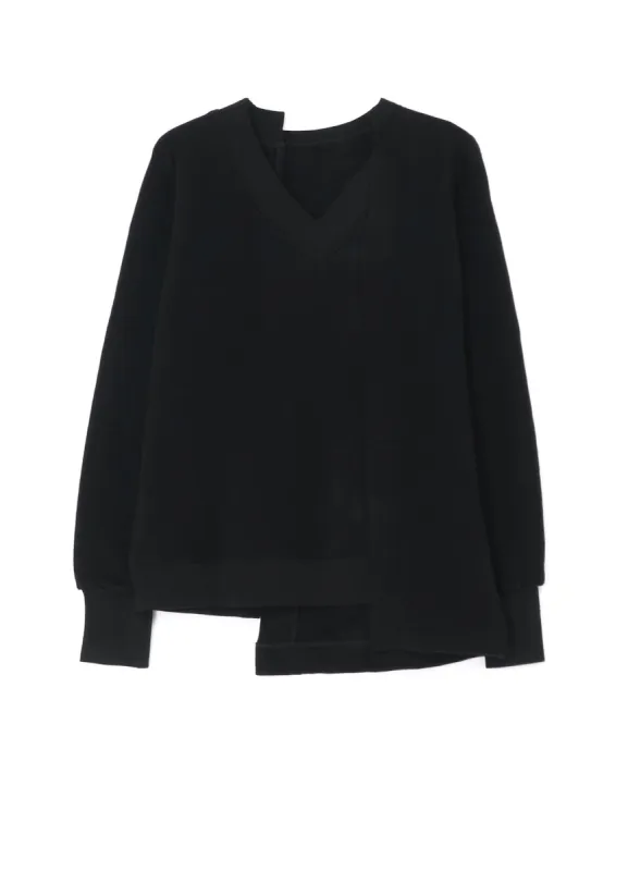 Liy/C BACKSIDE FLEECE R-V NECK COMBINATION sold by Yohji Yamamoto