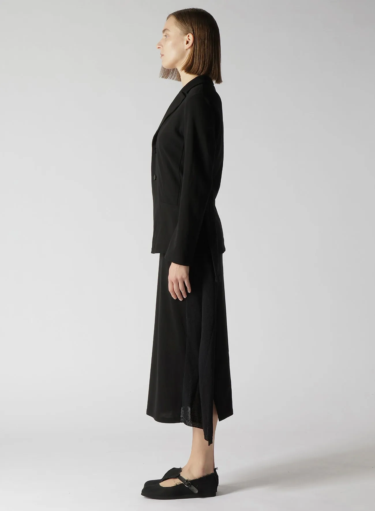 FRESCA 20 FINE JERSEY SIDE KNIT DETAIL JACKET sold by Yohji Yamamoto product image thumbnail 4