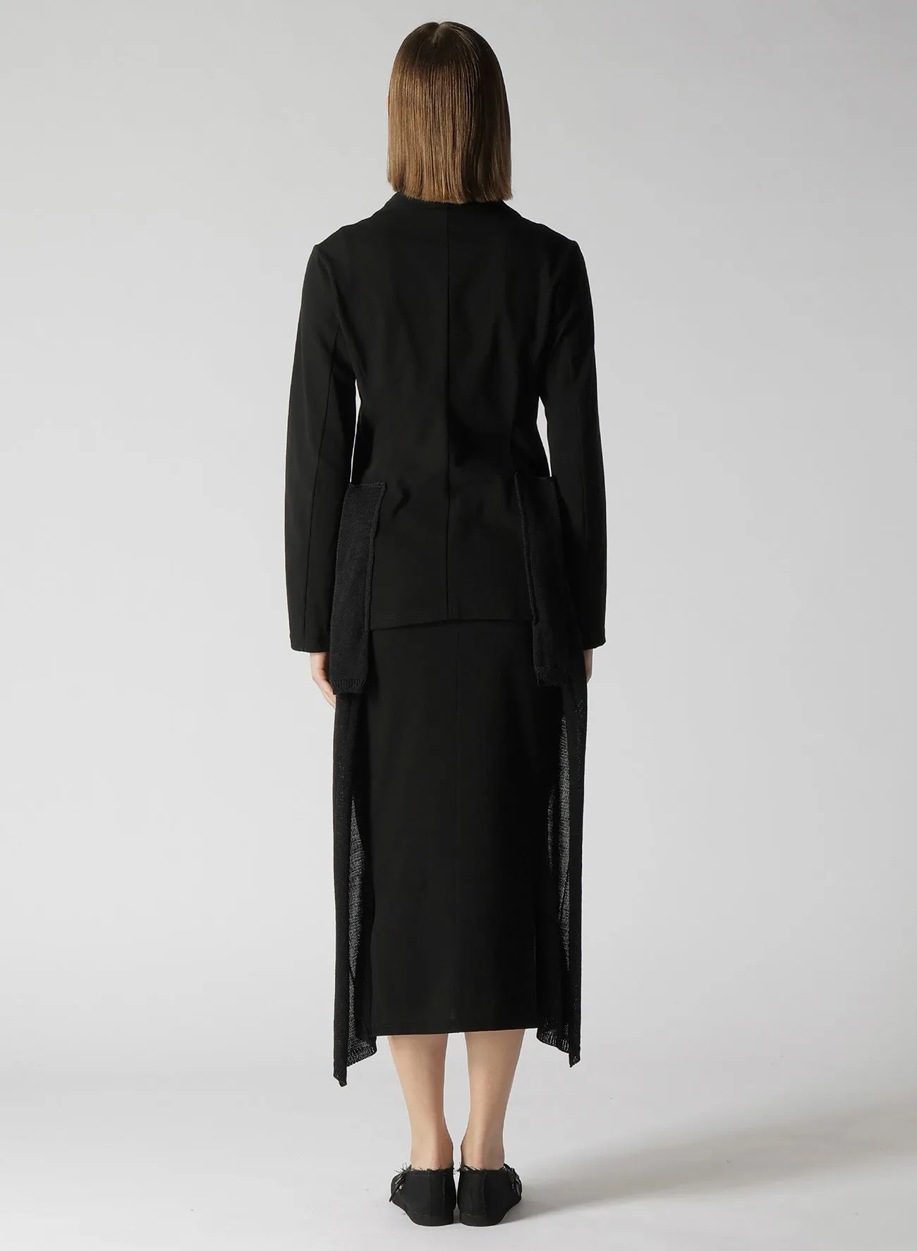 FRESCA 20 FINE JERSEY SIDE KNIT DETAIL JACKET sold by Yohji Yamamoto product image thumbnail 5