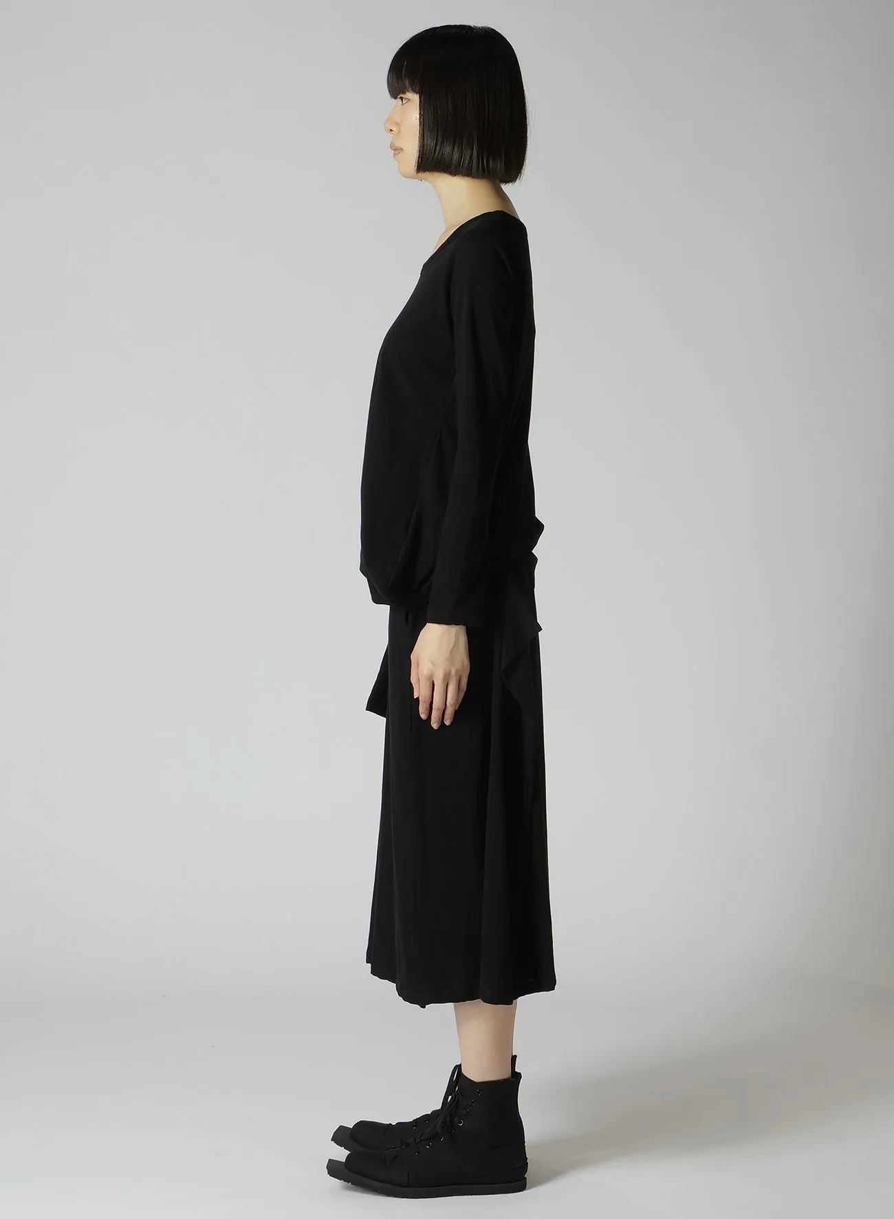40/-HIGH TWISTED SINGLE JERSEY SIDE DRAPED LONG SLV PO sold by Yohji Yamamoto product image thumbnail 4