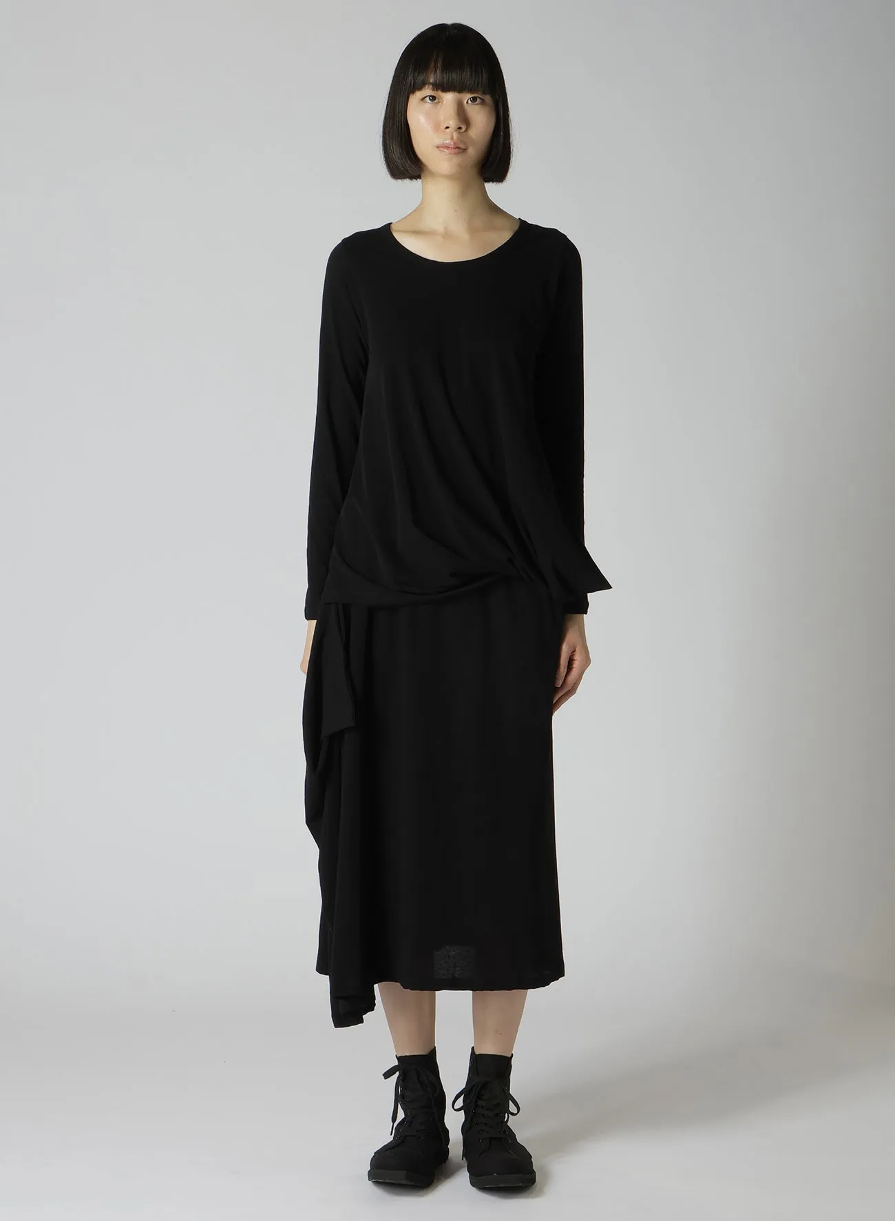 40/-HIGH TWISTED SINGLE JERSEY SIDE DRAPED LONG SLV PO sold by Yohji Yamamoto product image thumbnail 3