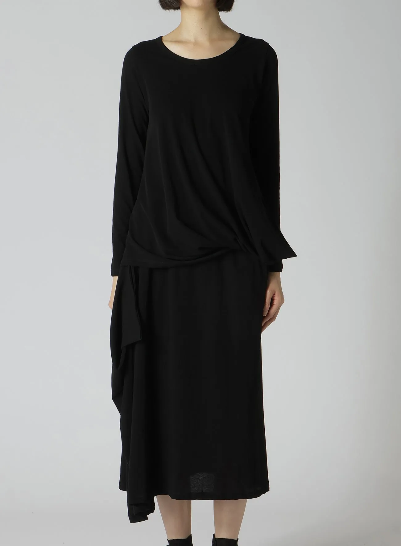 40/-HIGH TWISTED SINGLE JERSEY SIDE DRAPED LONG SLV PO sold by Yohji Yamamoto product image thumbnail 2