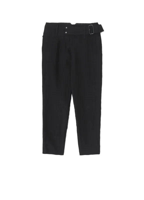 HIGH TWISTED GABARDINE LOW-RISE BELTED PANTS sold by Yohji Yamamoto