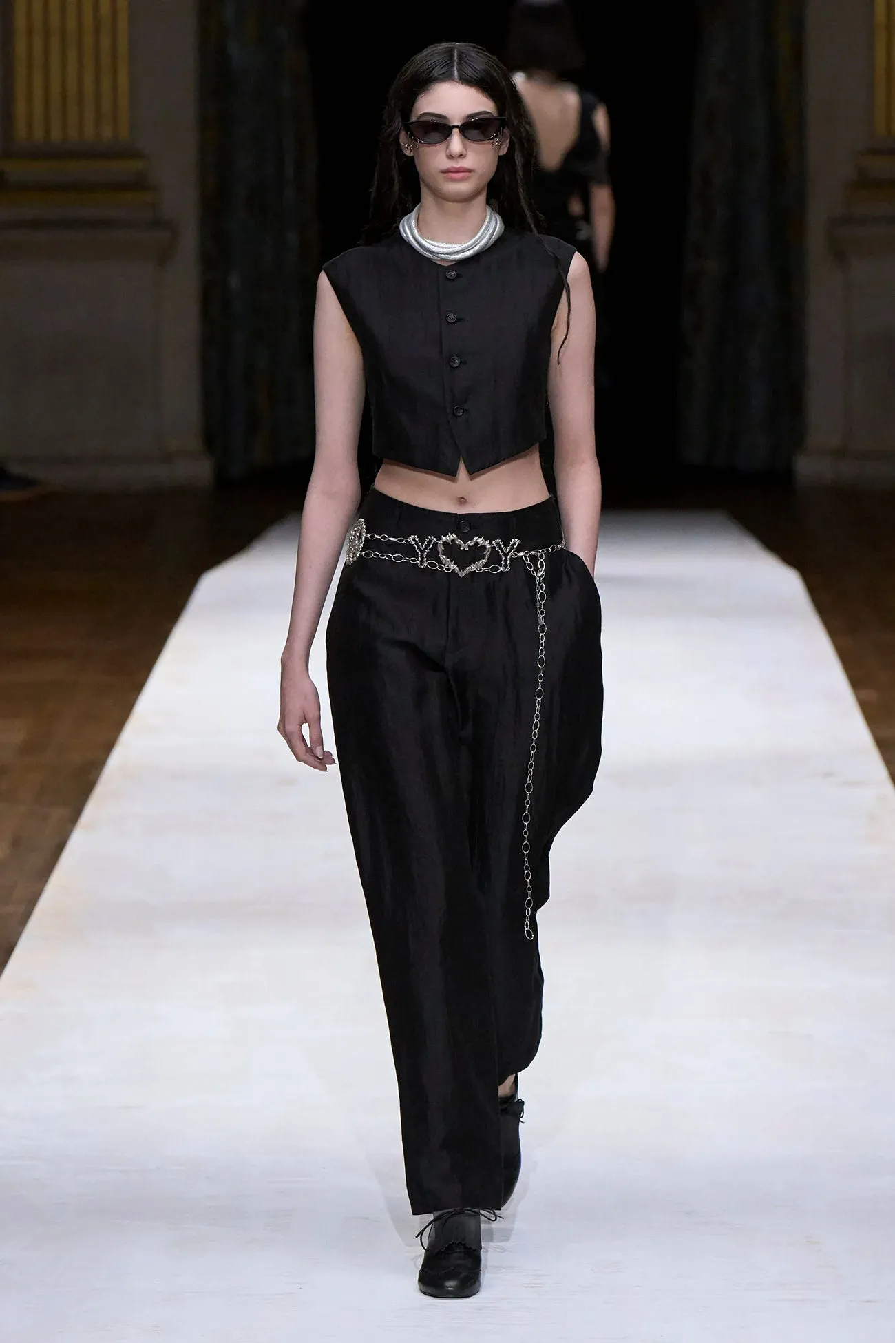 HIGH TWISTED GABARDINE LOW-RISE BASIC PANTS sold by Yohji Yamamoto product image thumbnail 3