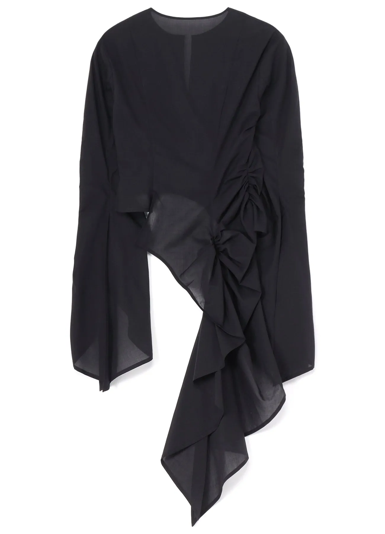 COTTON LAWN ASM SWALLOWTAIL GATHER DETAIL BLOUSE sold by Yohji Yamamoto product image thumbnail 3