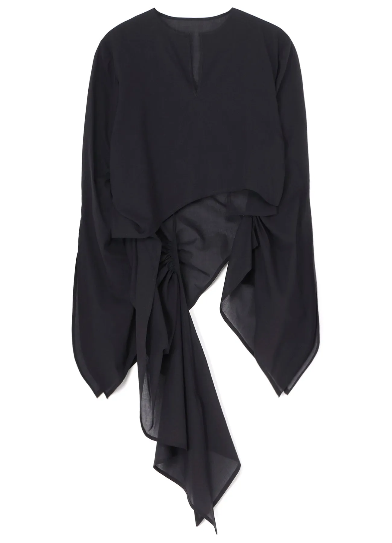 COTTON LAWN ASM SWALLOWTAIL GATHER DETAIL BLOUSE sold by Yohji Yamamoto product image thumbnail 2