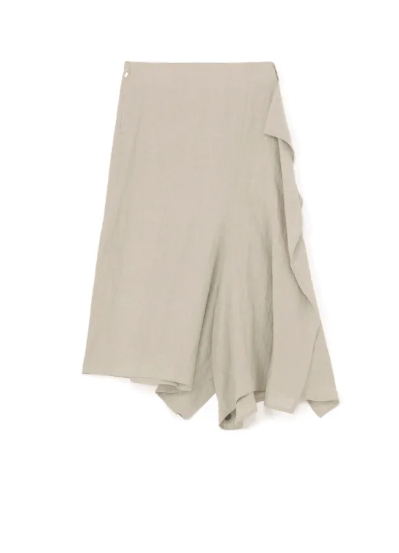 NATURAL WASHED LINEN DRAPE DETAIL SKIRT PANTS sold by Yohji Yamamoto