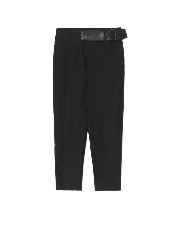 HIGH TWISTED GABARDINE LOW-RISE BELTED PANTS sold by Yohji Yamamoto