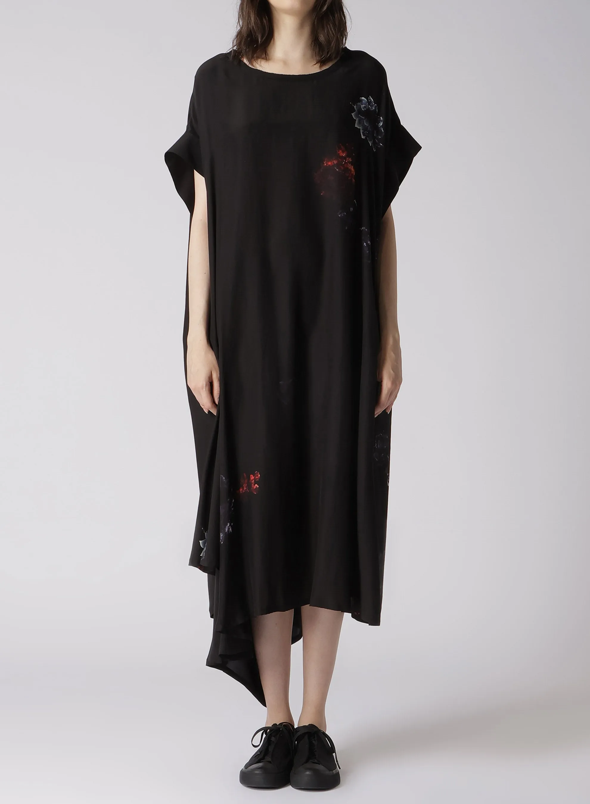FLOWER COLOR SHORT SLV BIG SILHOUETTE DRESS sold by Yohji Yamamoto product image thumbnail 2