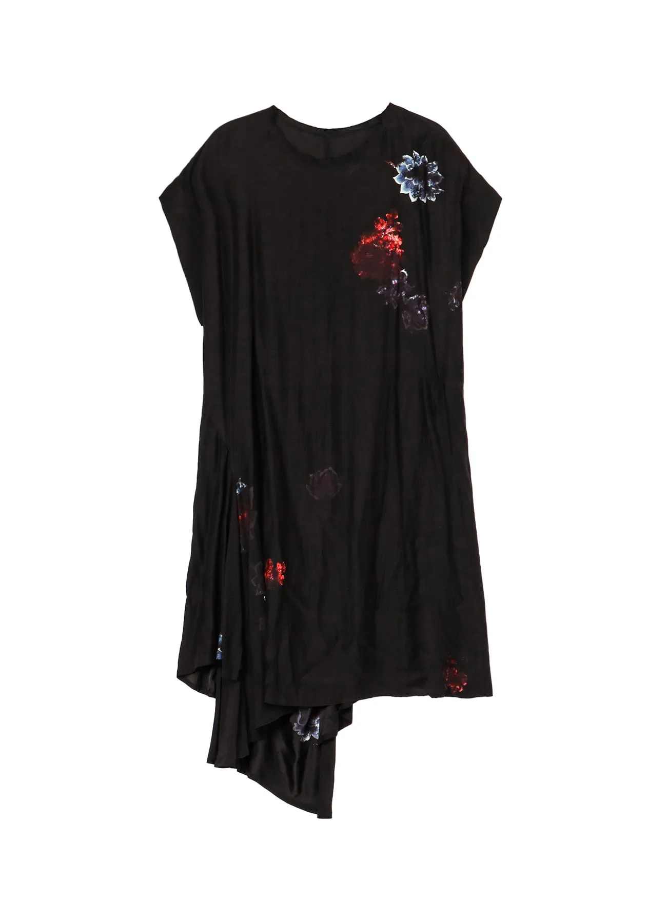 FLOWER COLOR SHORT SLV BIG SILHOUETTE DRESS sold by Yohji Yamamoto
