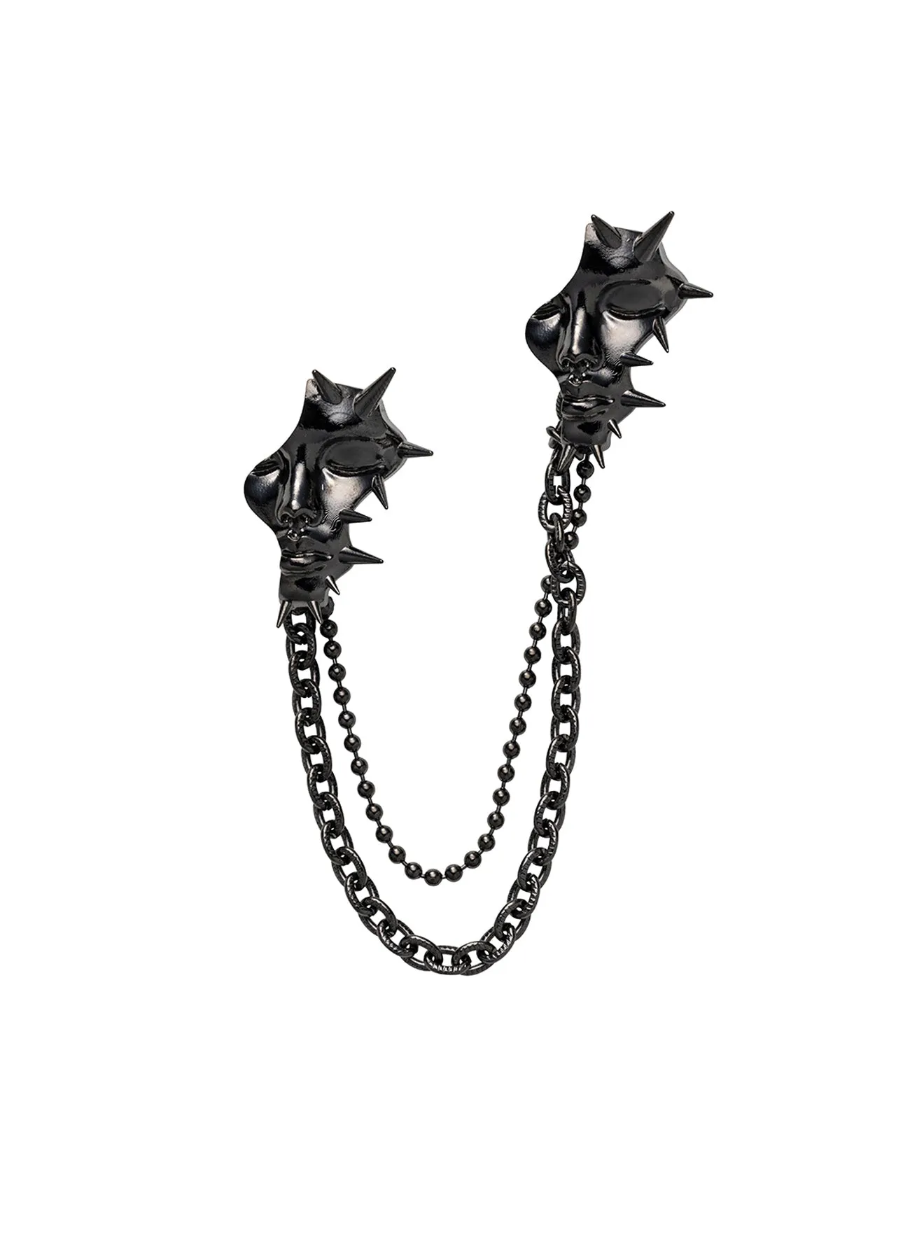 BRASS GUNMETAL SPIKE NOIR BROOCH sold by Yohji Yamamoto