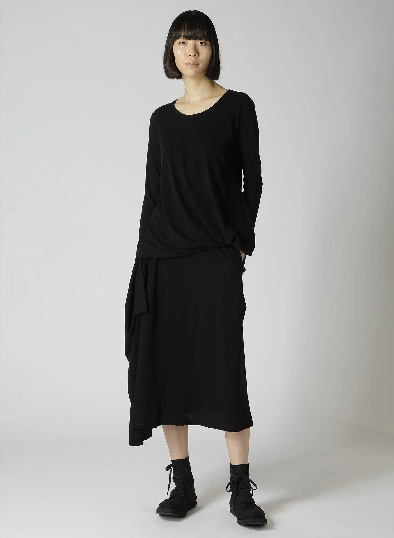 40/-HIGH TWISTED SINGLE JERSEY DRAPED POCKET SKIRT sold by Yohji Yamamoto product image thumbnail 2