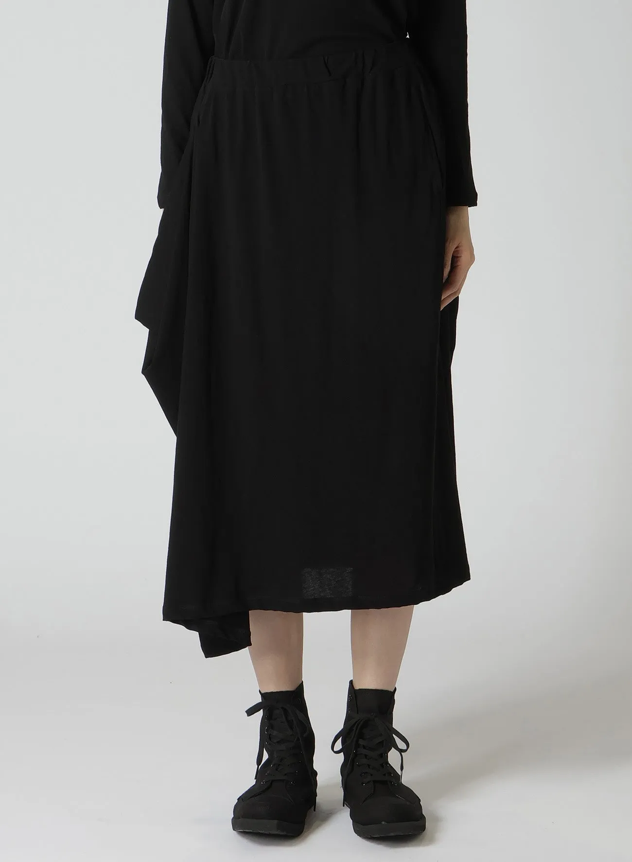 40/-HIGH TWISTED SINGLE JERSEY DRAPED POCKET SKIRT sold by Yohji Yamamoto product image thumbnail 3