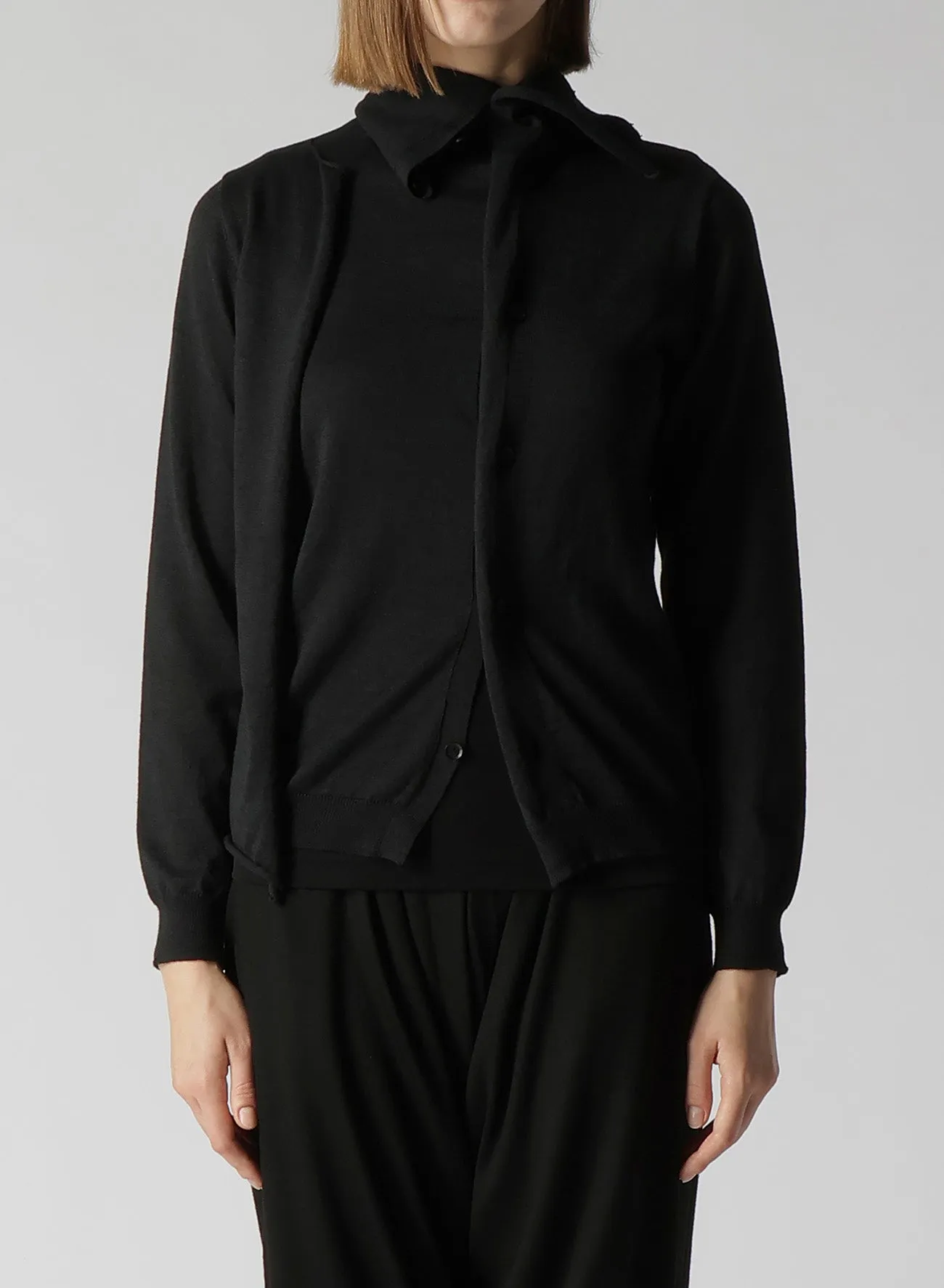 PLAIN STITCH HIGH NECK CARDIGAN sold by Yohji Yamamoto product image thumbnail 2