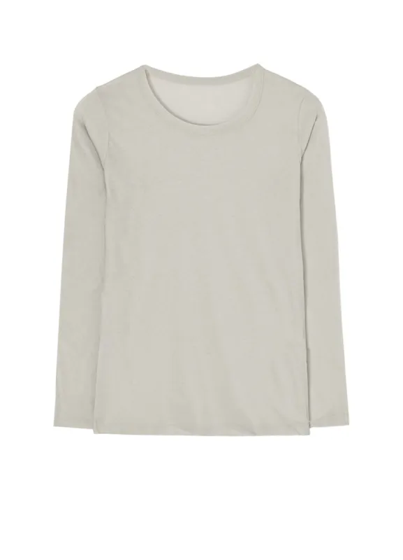 80/-HIGH GAUGE SINGLE JERSEY ROUND NECK LONG SLV T sold by Yohji Yamamoto