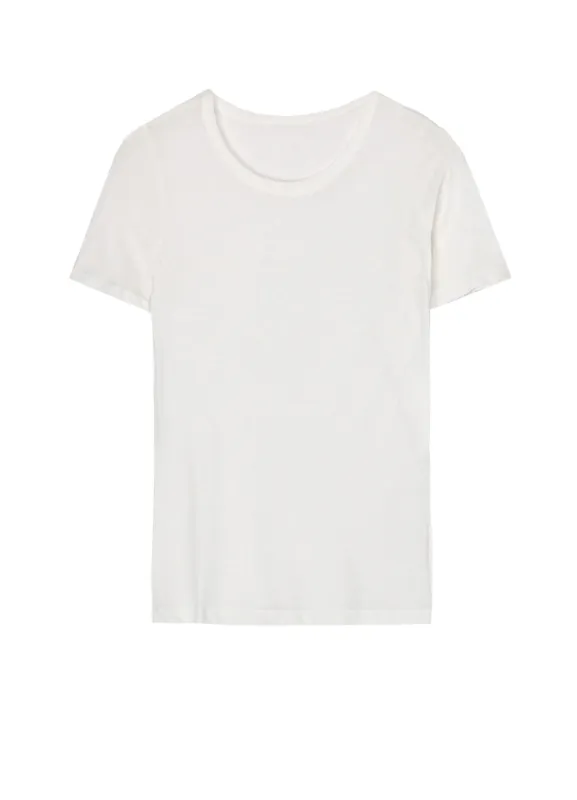 80/-HIGH GAUGE SINGLE JERSEY ROUND NECK SHORT SLV T sold by Yohji Yamamoto