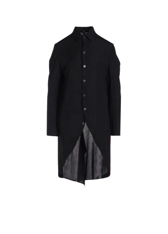 CELLULOSE POPLIN ROUNDED HEM SHIRT DRESS sold by Yohji Yamamoto