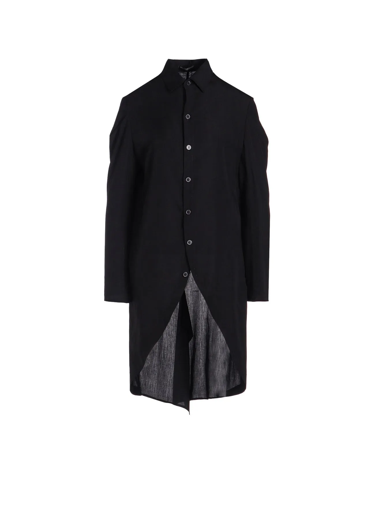 CELLULOSE POPLIN ROUNDED HEM SHIRT DRESS sold by Yohji Yamamoto