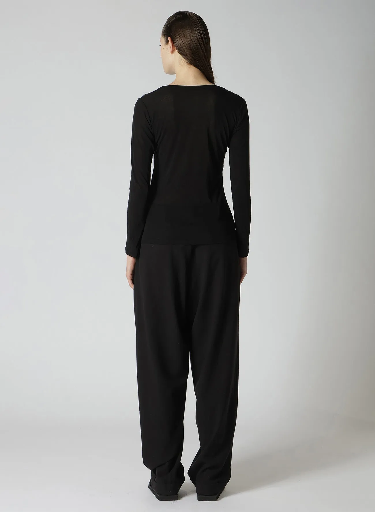 80/-HIGH GAUGE SINGLE JERSEY ROUND NECK LONG SLV T sold by Yohji Yamamoto product image thumbnail 5