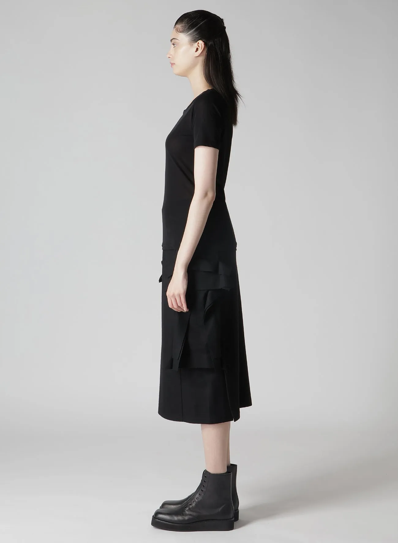 80/-HIGH GAUGE SINGLE JERSEY ROUND NECK SHORT SLV T sold by Yohji Yamamoto product image thumbnail 4