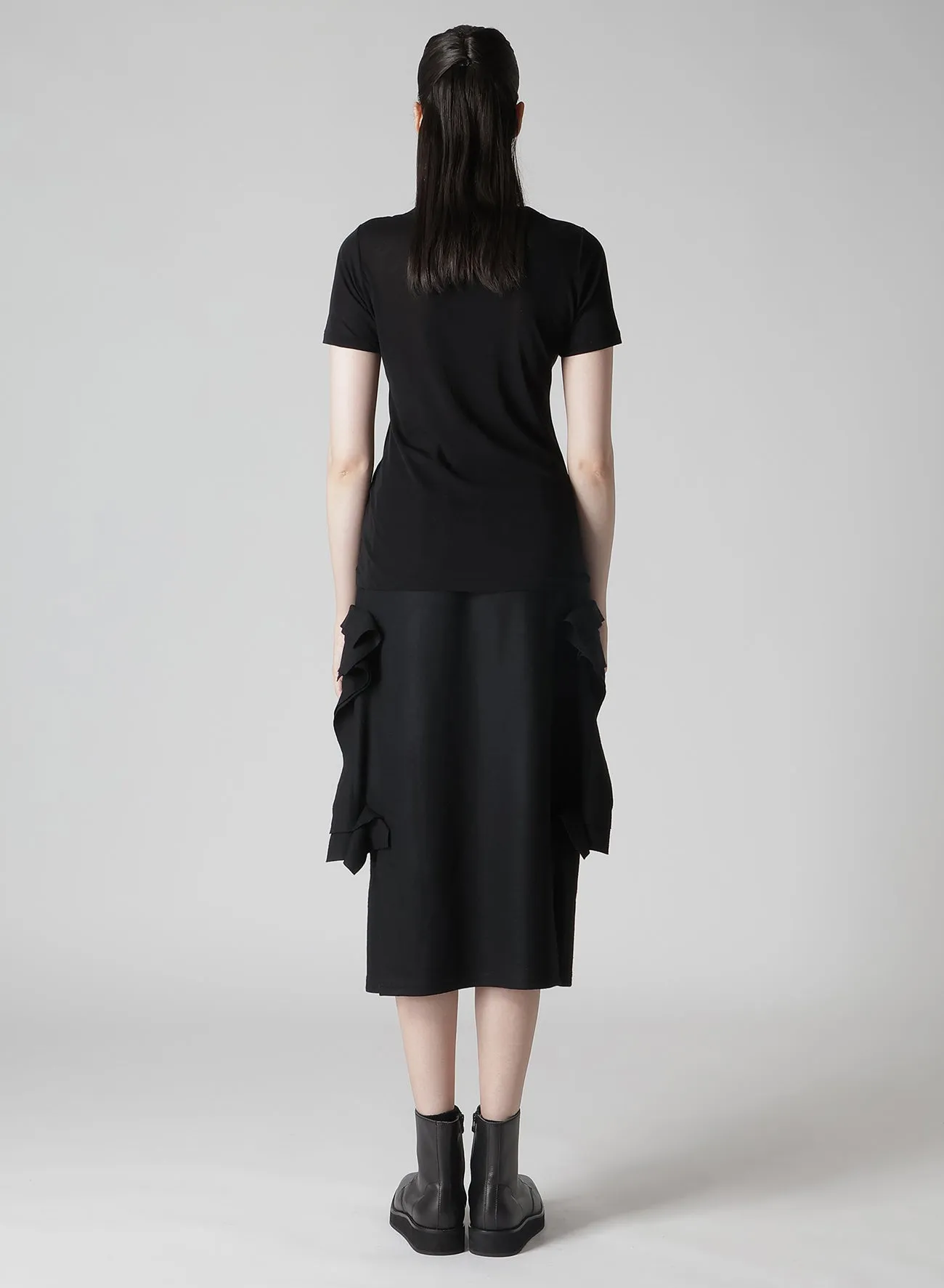 80/-HIGH GAUGE SINGLE JERSEY ROUND NECK SHORT SLV T sold by Yohji Yamamoto product image thumbnail 5