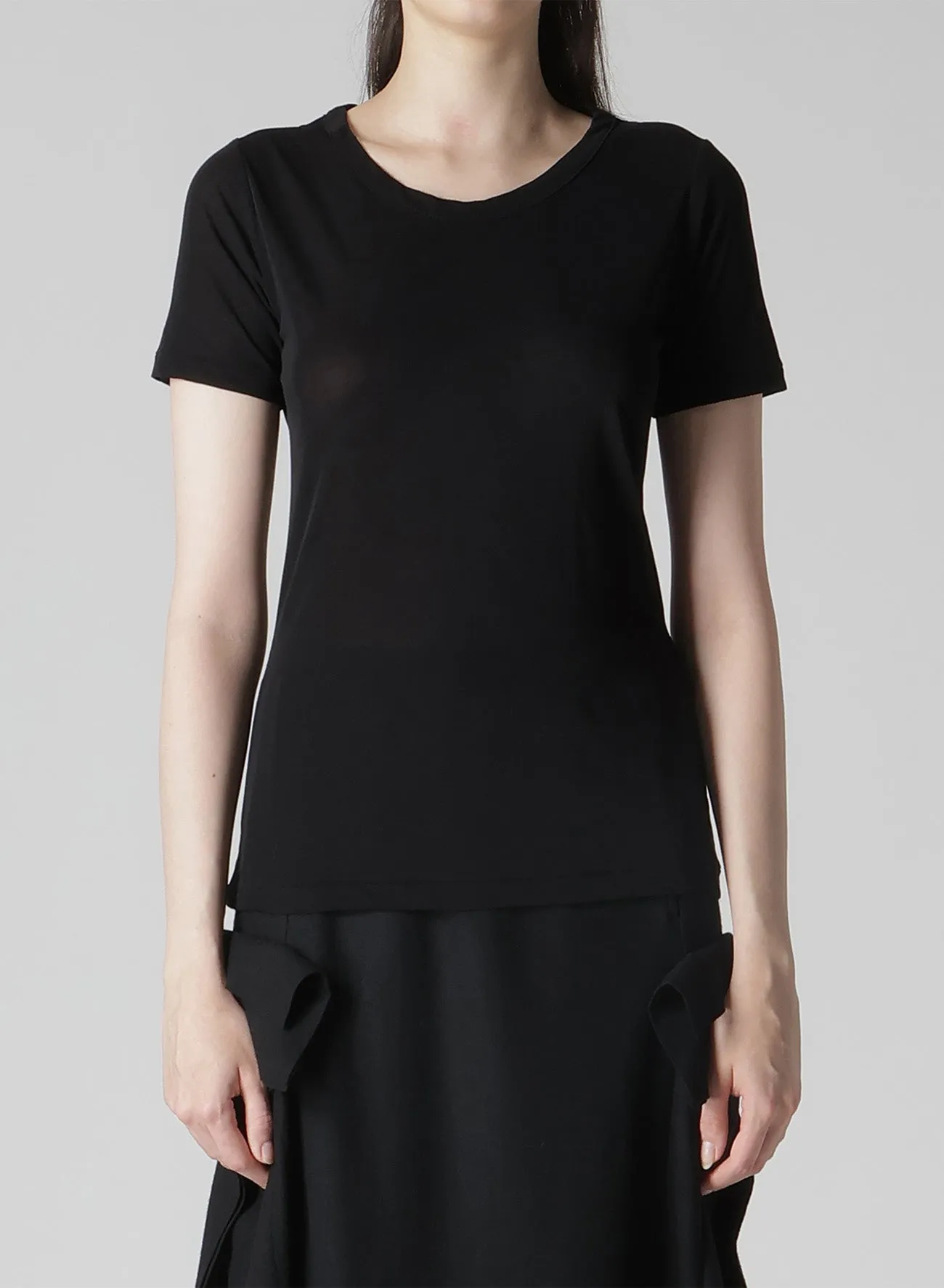 80/-HIGH GAUGE SINGLE JERSEY ROUND NECK SHORT SLV T sold by Yohji Yamamoto product image thumbnail 2
